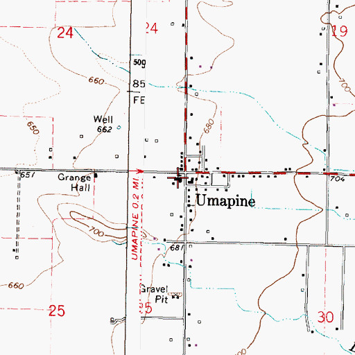 Topographic Map of Milton -  Freewater Rural Fire Protection District Umapine Station, OR