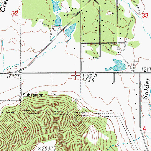Topographic Map of Jackson County Fire District 3 Sams Valley Station, OR
