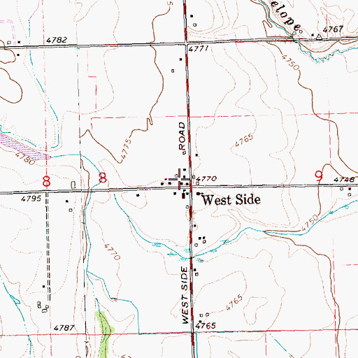 Topographic Map of Westside Rural Fire Department, OR