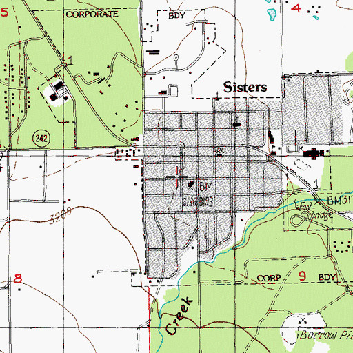 Topographic Map of Oregon Department of Forestry, OR