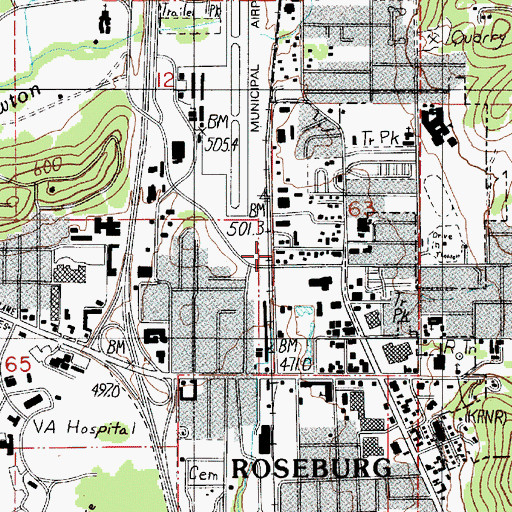 Topographic Map of Douglas Forest Protective Association Central Unit Headquarters, OR