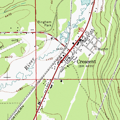 Topographic Map of United States Forest Service Crescent Ranger District, OR