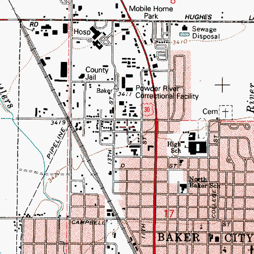 Topographic Map of United States Forest Service Whitman Ranger Station, OR