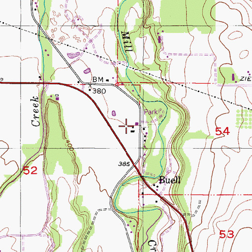 Topographic Map of Sheridan Fire District Substation Buell, OR