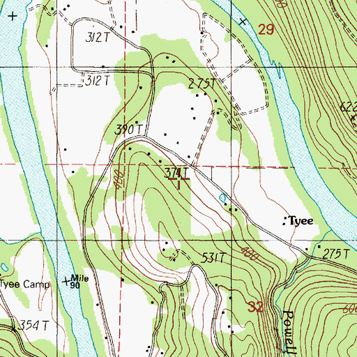 Topographic Map of Kellogg Rural Fire District Station 2, OR