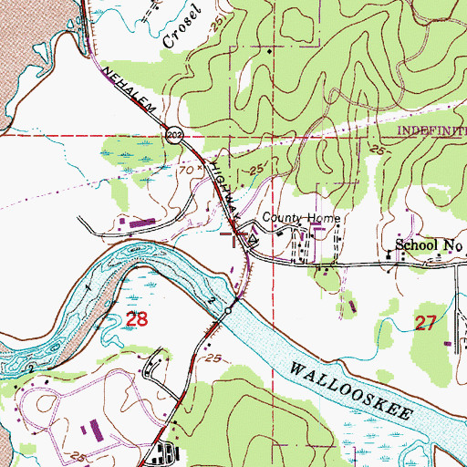 Topographic Map of Oregon Department of Forestry Astoria District, OR
