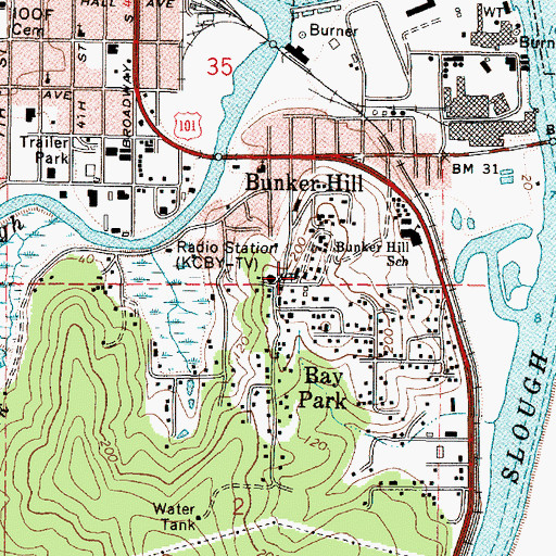 Topographic Map of Coos Forest Protective Association, OR