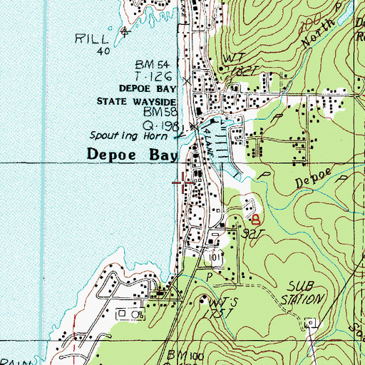 Topographic Map of Depoe Bay Rural Fire Protection District Station 2300 Depoe Bay, OR