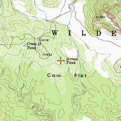 Topographic Map of Arrow Tank, AZ