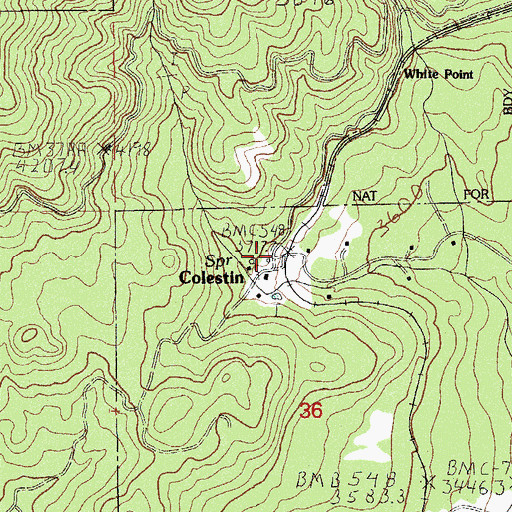 Topographic Map of Colestin Rural Fire Protection District, OR