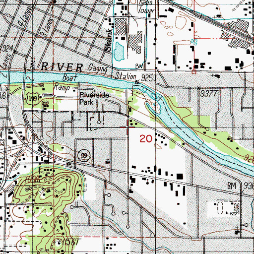 Topographic Map of Grants Pass Fire and Rescue Operations Division Station 2, OR
