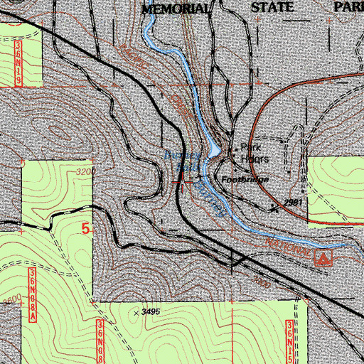 Topographic Map of Burney Falls, CA