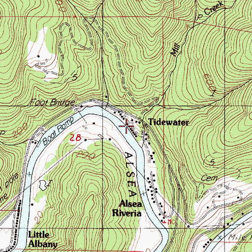 Topographic Map of Central Oregon Coast Fire and Rescue District 7 Station 7300, OR