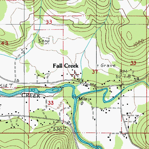 Topographic Map of Lowell Volunteer Fire Protection District Station 2, OR