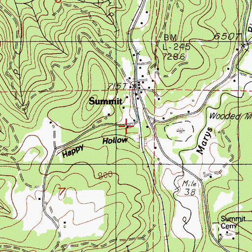 Topographic Map of Blodgett - Summit Rural Fire Protection District Station 2, OR
