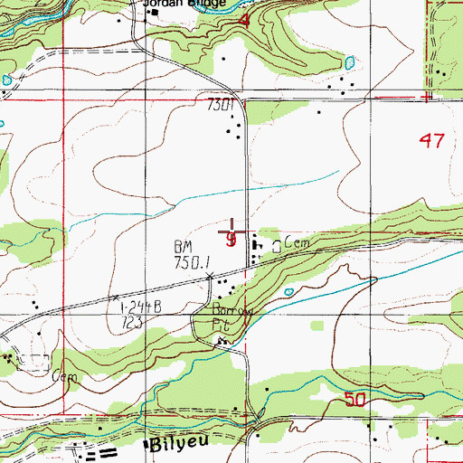 Topographic Map of Lyons Rural Fire Protection District Station 2, OR