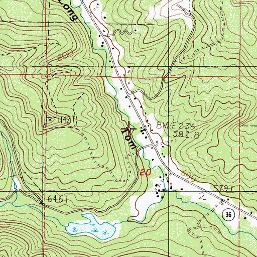 Topographic Map of Lane Rural Fire Rescue Station 54, OR