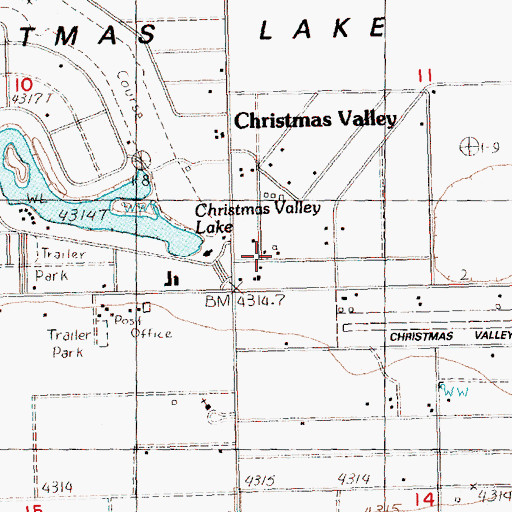 Topographic Map of Christmas Valley Rural Fire Protection District, OR