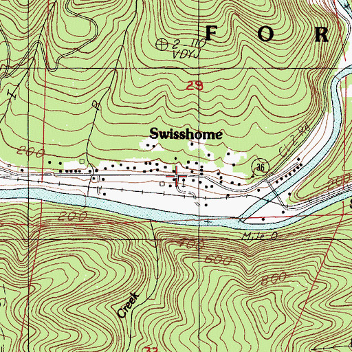 Topographic Map of Swisshome - Deadwood Rural Fire Protection District Station 1, OR