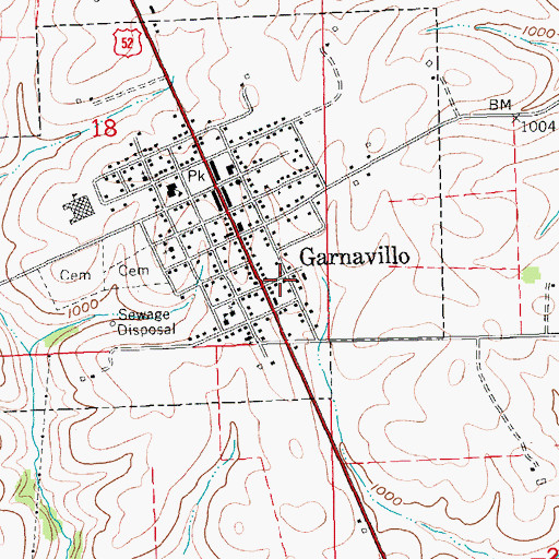 Topographic Map of Garnavillo Fire Department, IA