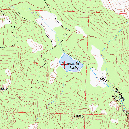 Topographic Map of Burnside Lake, CA
