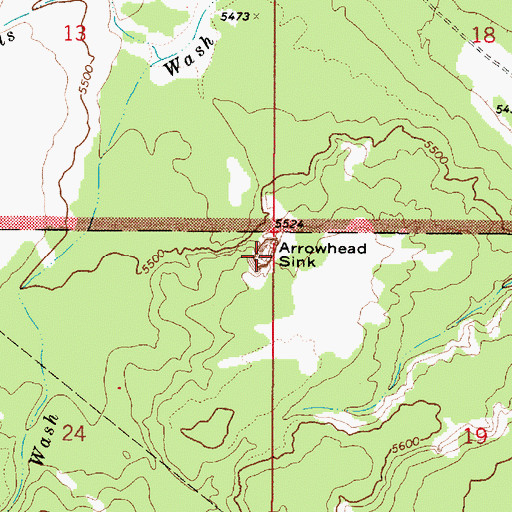 Topographic Map of Arrowhead Sink, AZ