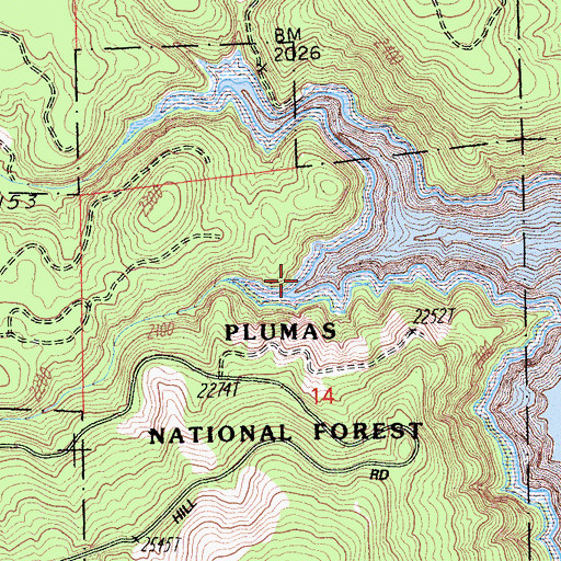 Topographic Map of Burnt Bridge Creek, CA