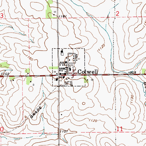 Topographic Map of Colwell Community Volunteer Fire Department, IA