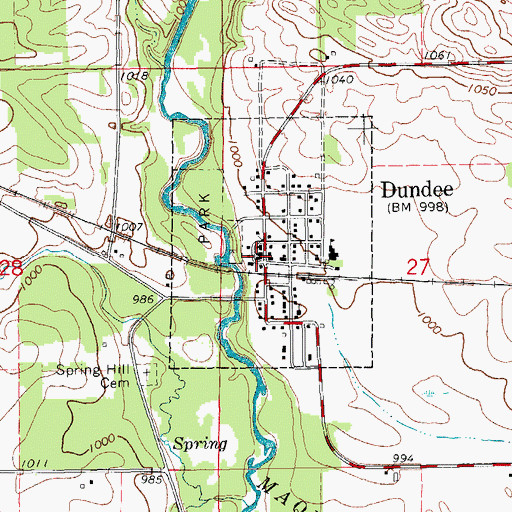 Topographic Map of Dundee Fire Department and First Responders, IA