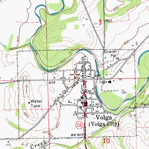 Topographic Map of Volga Fire Department, IA