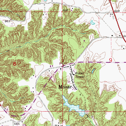 Topographic Map of Jackson Township Fire Department, IA