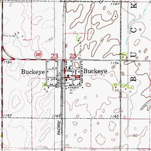 Topographic Map of Buckeye Fire Department Station 2, IA