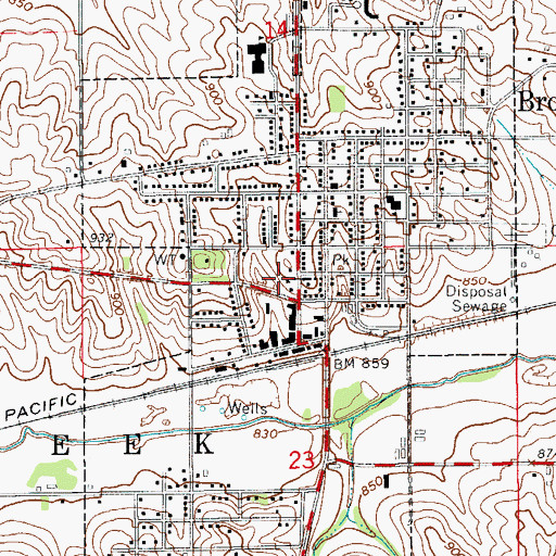 Topographic Map of Brooklyn Fire Department, IA