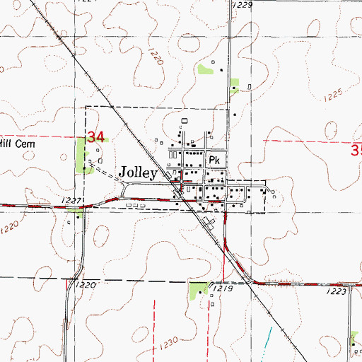 Topographic Map of Jolley Community Fire Department, IA