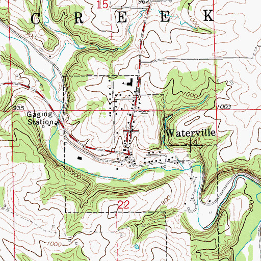 Topographic Map of Waterville Fire Department, IA