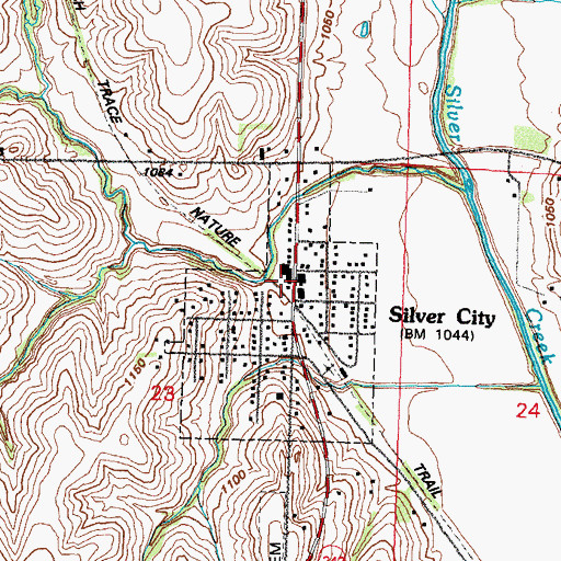 Topographic Map of Silver City Volunteer Fire Department, IA