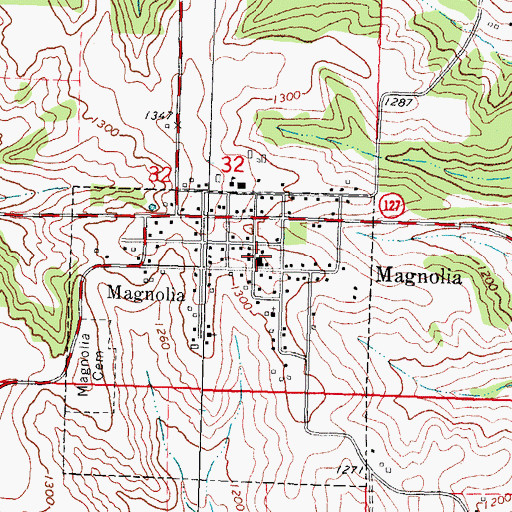 Topographic Map of Magnolia Volunteer Fire and Rescue Association, IA