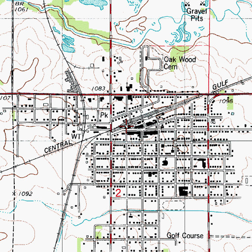 Topographic Map of Ackley Volunteer Fire Department, IA