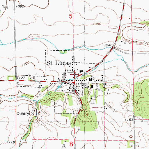 Topographic Map of Saint Lucas Fire Department, IA