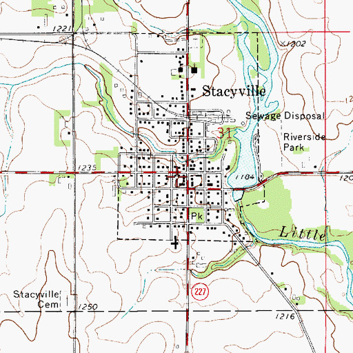 Topographic Map of Stacyville Fire Department, IA