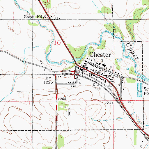 Topographic Map of Chester Fire Department, IA