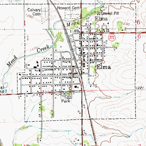 Topographic Map of Elma Fire Department, IA