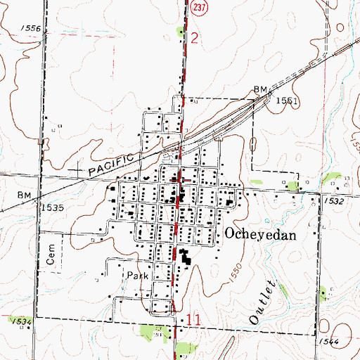 Topographic Map of Ocheyedan Fire Department, IA