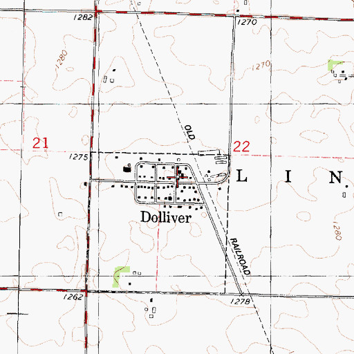 Topographic Map of Gruver Fire Department Station 2, IA