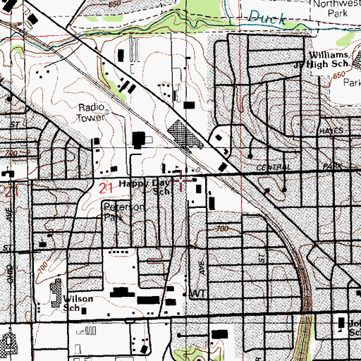 Topographic Map of Speedway Fire and Rescue, IA