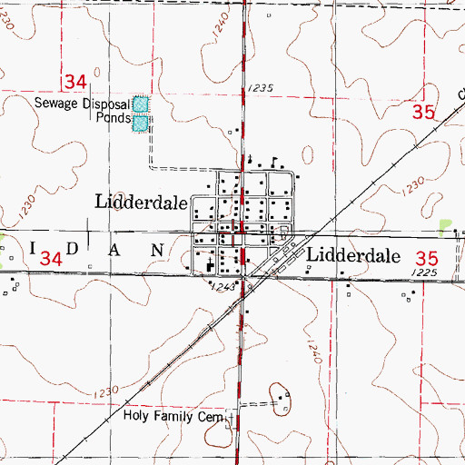 Topographic Map of Lidderdale Fire Department First Responders, IA