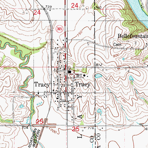 Topographic Map of Clay Township Fire and Rescue, IA