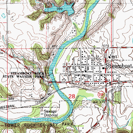 Topographic Map of Steamboat Rock Fire and Rescue, IA
