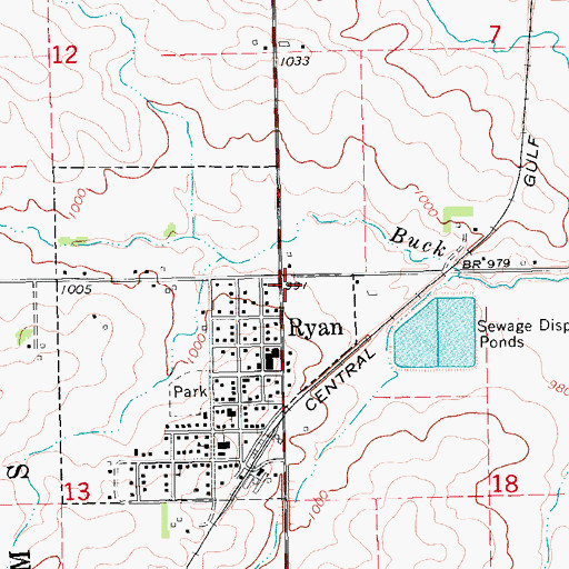 Topographic Map of Ryan Fire Department and First Responders, IA
