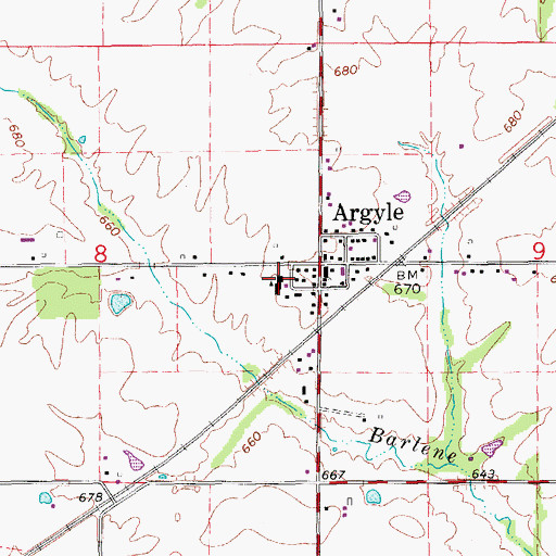 Topographic Map of Des Moines Township Fire and Rescue, IA